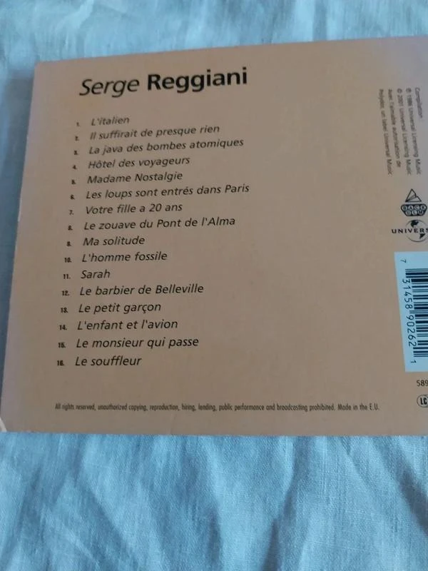 🎟 Serge Reggiani – CD 16 grote successen – photo 4